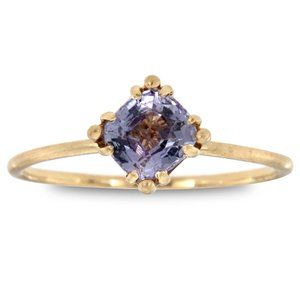 14K Yellow Gold Lavender Sapphire Solitaire Ring